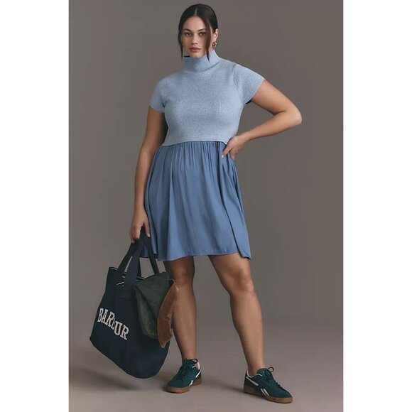 NWT Size S -Anthropologie The Thea Short Sleeve Twofer Mini Dress (NWT US$ 148) - Picture 3 of 13